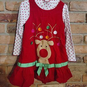 Girls 2 Piece Reindeer Outfit Holiday 4T